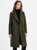 Vintage Green Women's winter Long Coat