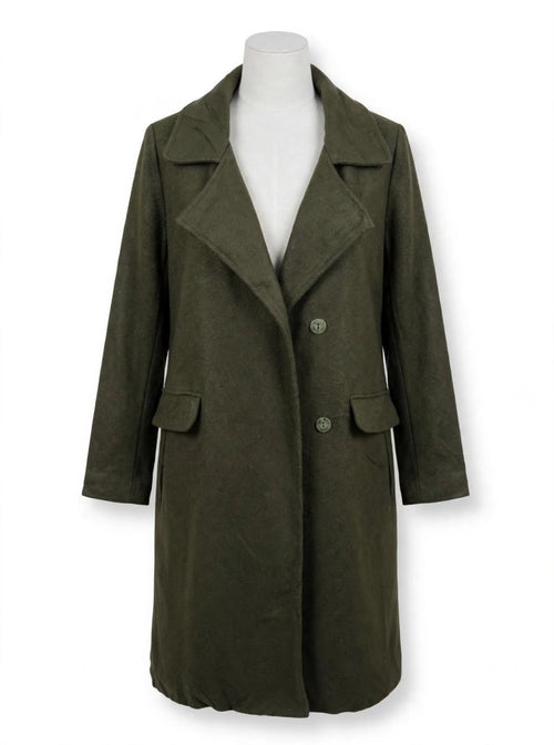 Vintage Green Women's winter Long Coat